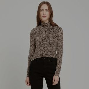 Leopard mockneck top